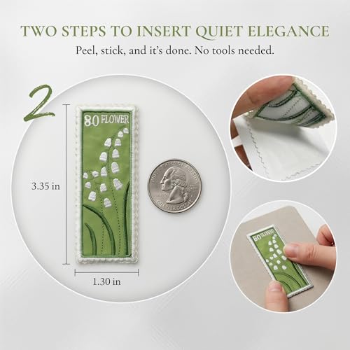 FANCIBAND 3.5" Lily of the Valley Stamp Embroidered Iron On Patches - style: Lily of the Valley