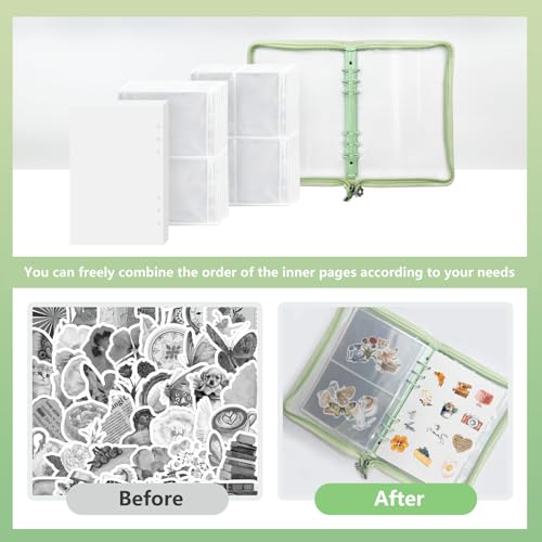 Reusable Sticker Storage Organizer Binder Collecting Book A5, Green - color: Green