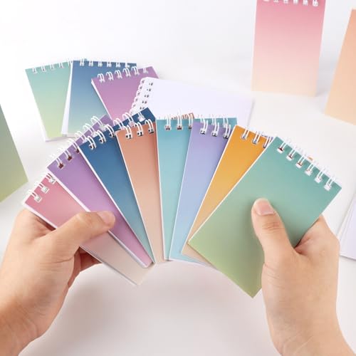 Hooqict 24 Pack Pocket Notebook Mini Notebooks Party Favors Small Spiral Notepads Mini Journal Bulk Pocket Notepad Memo Writing Pads for Classroom School Office Supplies, 3.9 x 2.4 Inches - style: Colorful