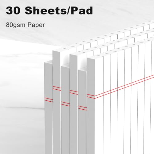 AILZFEI 6pcs Small Note Pad 5x8 College Ruled Legal Pads Paper Notepads 6 Pack Study Back Writing Pads 5 x 8 Legal Pads Perforated Narrow Ruled Pads of Paper White - color: White