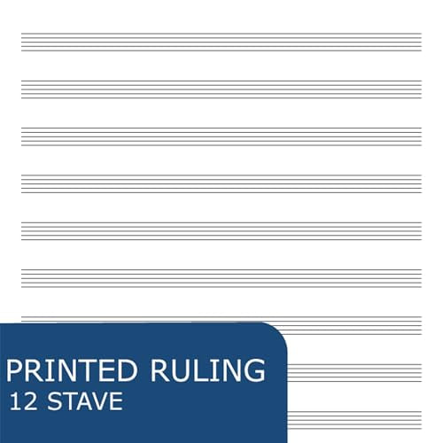 Roaring Spring Loose Leaf Music Filler Paper, 20 Sheets 8.5"x11" with 12 Staves of Music Lines, Heavyweight 24# Smooth White Paper, 3 Hole Punched (Pack of 1) - size: 11" x 8.5" 20 Sheets (Pack of 1)