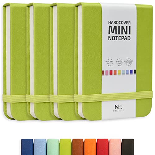 Tiny Notebook 3x4, Tear Off Small Notepad Pocket Size 4-Pack (Lime Green) - color: Lime Green