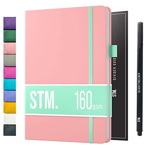 Bullet Dotted Journal Dot Grid Notebook | B5 Daily Journaling Notebooks for Personal Writing, Work, Women | 160gsm Thick Paper, Hard cover, Lay Flat Binding | B5 < 8.5 x 11 Cuaderno Libretas de apuntes - color: Pastel Pink, style: Pro (160gsm)