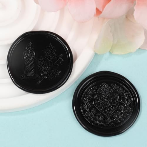 Black Wax Seal Sticks for Wax Stamp, 12 Pcs Glue Gun Sealing Sticks Set Suit to 0.43'' Glue Gun Great for Wedding Invitation, Cards, Envelopes, Christmas Ideas (Black) - color: Black