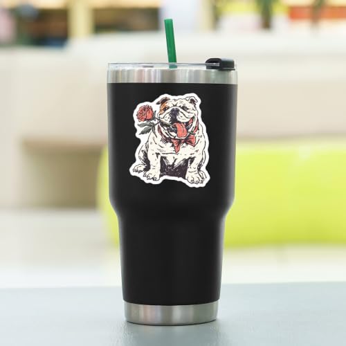 100 PCS Bulldog Stickers Pack – Waterproof Vinyl Decals for Water Bottles, Laptops, Phones, Notebook, Cars – Cool Vibrant Graphics for Bulldog Enthusiast - color: Bulldog