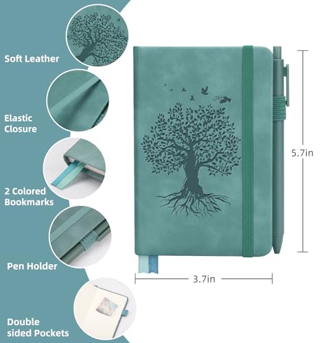 3 Pack Pocket Notebooks (3.7x" 5.7") A6 Small Notebook 100 GSM Thick Paper | Journaling Notebooks For Note Taking Journals For Writing Mini Note Pads With Pen Holder Thick Paper(3 Aegean Blue) - color: 3 Aegean Blue
