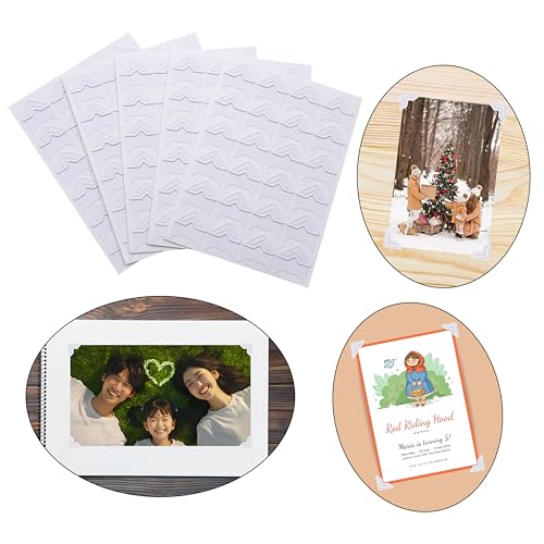 240 Pieces Photo Corners Self Adhesive Photo Corner Stickers, Picture Mounting Corners Acid Free Photo Corner for DIY Scrapbook, Album, Picture Frames, Journal Supplies (White)