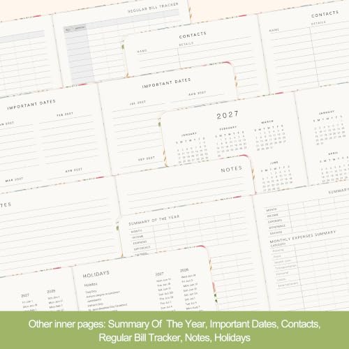 &And Per Se 2027 Planner, 12-Month Monthly & Weekly, 2027 Calendar Planner with 100gsm Paper, A5 Hardcover Faux Leather, 5.7" x 8" (Diamond Floral) - color: Diamond Floral, size: 5.7" x 8"(Jan 2027-Dec 2027)