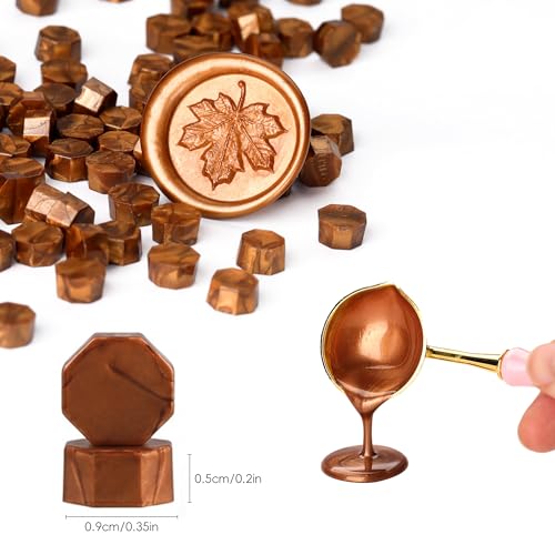 300 Pcs Red Gold Sealing Wax Beads Smooth Melt Beads for Stamp Seals - color: Red Gold