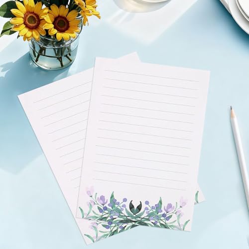 37 Pcs Stationery Paper Envelopes Set | Includes 24 Writing Paper & 12 Envelopes & 48 Stickers, Floral Letter Stationary Set for Wedding Invitations (6 Style) - color: Warm Floral