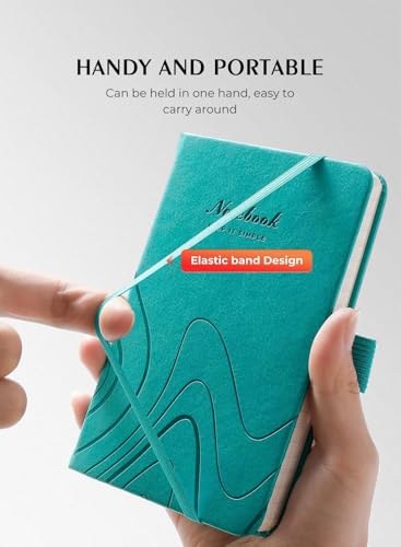 AISBUGUR Pocket Notebook 3.7" x 5.7" Small Notebook 2 Pack, Turquoise Wave - color: Turquoise, size: 2 Pack