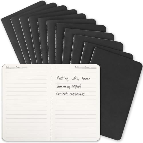 Lzerking Mini Pocket Notebooks Bulk 3.5 x 5.5 Inches 12 Pack Note Pads - color: 12 Black