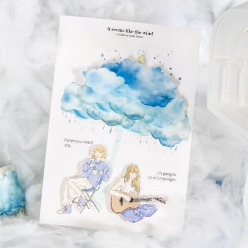 Dreamy Cloudscape PET Tape Set, 6 Rolls of Sky-Themed Stickers for Scrapbooking, Junk Journaling, DIY Crafts, and Art Supplies - style: Cloud Float