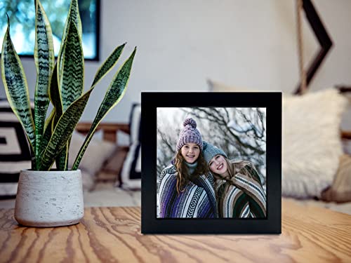 6x6 Black Picture Frames Set of 2, Square Solid Wood Photo Frame for Tabletop or Wall Mounting - color: Black, size: 6X6(2pcs)