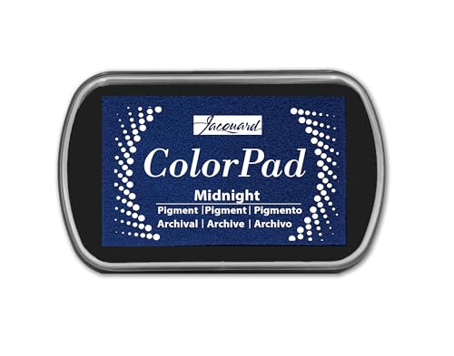 Jacquard ColorPad Archival Pigment Ink Stamp Pads- Midnight - Acid Free - Non-Toxic - Excellent for Blending, Embossing and Stamping - color: Midnight
