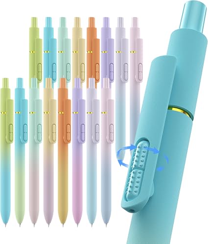inkipen 16 Pcs Gel Pens-Black Ink, Fine Point(0.5mm),with Fidget Clip - color: 16PCS Multicolor