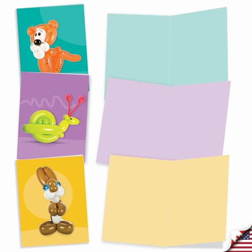 The Best Card Company - 20 Note Cards Blank Assortment (4 x 5.12 Inch) (10 Designs, 2 Each) - Balloon little ones AM7045OCB-B2x10 - style: Balloon Babies