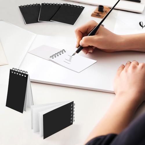 Mini Spiral Notebooks Bulk Black Pocket Notebooks Small Pocket Notepads Memo Pads for Kids Note Taking, Writing, Students Classroom, Home, Office, Travel - style: Black