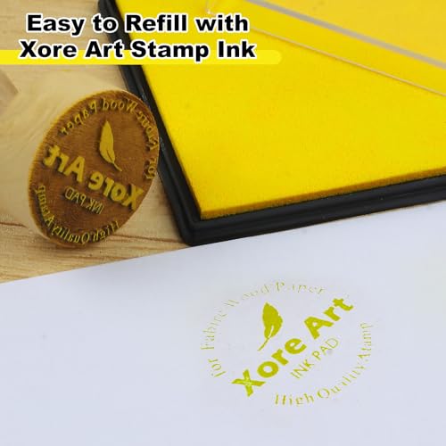 5"x4'' Large Ink Pad Washable Stamp Ink Pad for Baby Footprint Handprint with 30ml Premium Refill Ink (Yellow) - color: Yellow