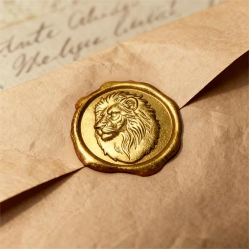 Mceal Wax Seal Stamp Head, 3D Embossed Relief for DIY Crafts, Wedding Invitations, Gift Wrapping,Animal Pet & Beasts Collection-Lion - style: Lion