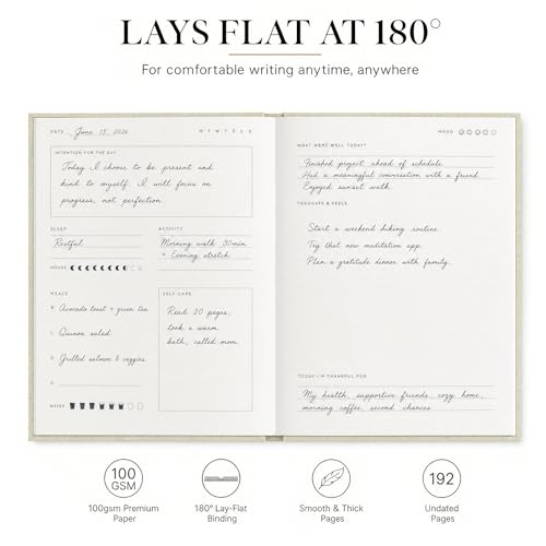 &And Per Se Wellness Journal, Self Care & Daily Journal for Women, Mental Health Planner with Habit Tracker, Diet & Goals, Undated, Gift-Ready (Stardust Beige) - color: I-Stardust Beige, size: 6.5 x 8 Inch