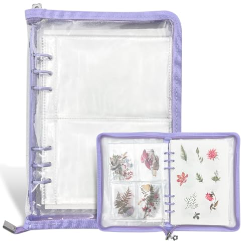 Reusable Sticker Storage Organizer Binder Collecting Book A5, Purple - color: Purple