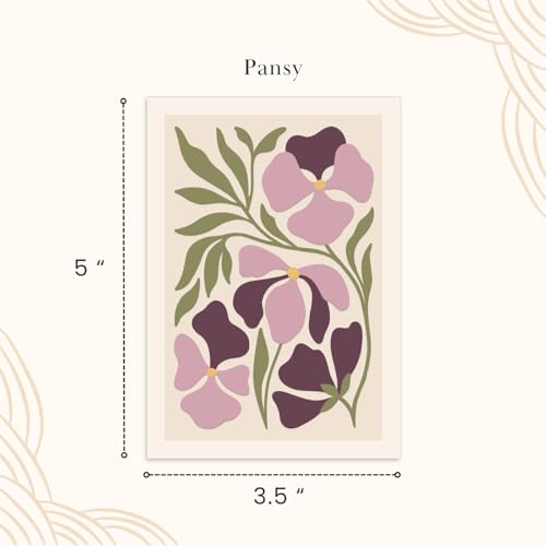Lady Jayne All Occasion Blank Boxed Note Cards, with Gold-Foil Lined Envelopes and Embossed Details – 5” x 3.5” each, Set of 12 Cards – Flower Market Pansy (80912) - color: Pansy