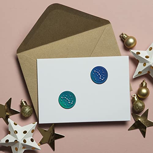 CRASPIRE Big Dipper Wax Seal Stamp Stars Sealing Wax Stamps Night Sky 30mm Retro Vintage Removable Brass Stamp Head with Wood Handle for Wedding Invitations Halloween Packing - style: Big Dipper, Stars, Night Sky
