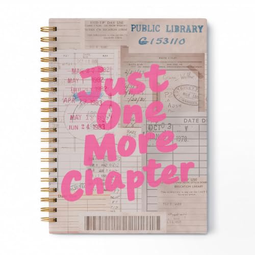Vintage Pink Book Reading Spiral Notebook 5.5x8.3 Inch | Book Lovers Reader Bookworm Gifts for Women,Just One More Chapter Bookish Hardcover Lined Notebook Journal - color: pattern-2