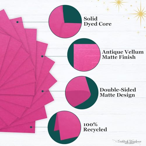 Cardstock Warehouse Pop Tone Razzle Berry Pink Cardstock Paper – 25 Sheets, 12 x 12" - 100 lb / 270 GSM Premium Pink Card Stock for Die-cutting, Crafts, Scrapbooking, Card Making and DIY Projects - color: Razzleberry Pink