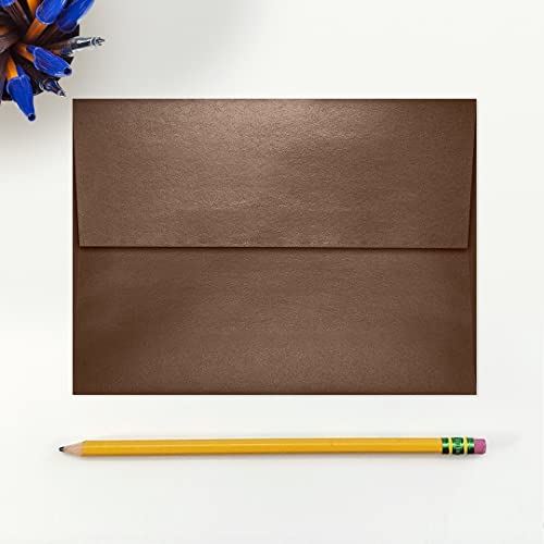LUXPaper A7 Invitation Envelopes | Peel & Press | 5 1/4" x 7 1/4" | Bronze Metallic | 80lb. Text | 50 Qty - color: Bronze Metallic, size: 50 Qty.