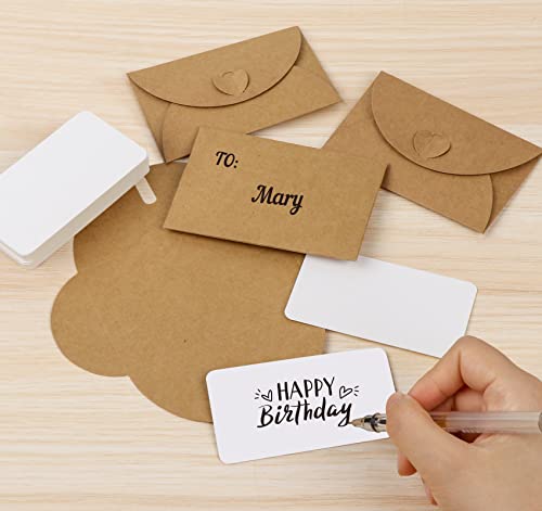 ABSOFINE 25PCS Mini Envelopes with 25 Blank Cards, Gift Card Holders - color: brown