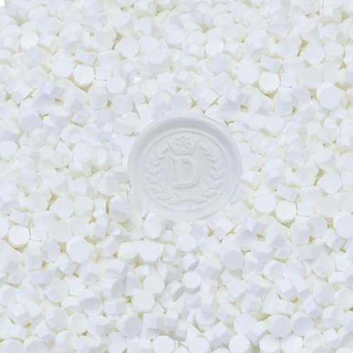 Wax Seal Beads 1500pcs (1.1lb), Premium Pearlescent Sealing Wax Pellets for Stamp Seals, Wedding Invitation, Letter Envelope, Thanks Card & Scrapbook DIY Crafts & Bridal Crafts (Ivory White) - color: Ivory White