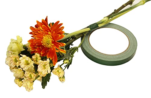 3 Rolls Waterproof Floral Tape Flower Tape for Bouquet Stem Wrapping and Floral Crafts(1/2" Wide,Dark Green) - size: 1/2"