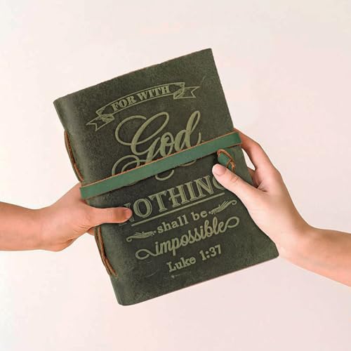 LEATHER VILLAGE Leather Scripture Journal, Forest Green 13x8. - color: Green, size: 13 inches X 8 inches
