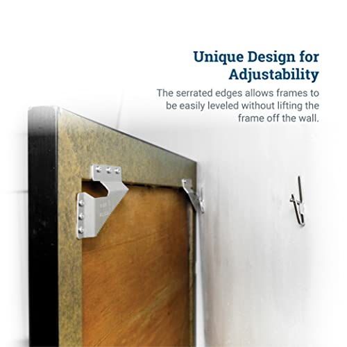 PHS Wall Buddies Picture Hangers, Holds 60 lb, 5 Pack with Nails & Screws | Self-leveling sawtooth mounting brackets for flush mount on wood picture frames