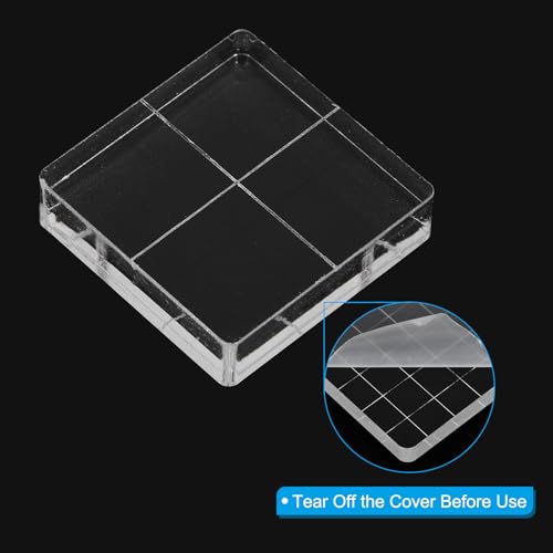 PATIKIL Acrylic Stamp Block, 10 Pack Stamping Block Square Shape with Grid Lines Decorative Mounting Blocks Set for Scrapbooking DIY Crafts Card Making, 1" x 1" - size: 1" x 1"