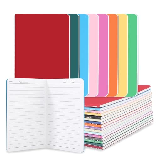 BESARME 16 Pack Mini Notebooks Bulk, A6 Small Lined Pocket Notebook | 3.54 x 5.51 In, 32 Pages, Prizes for Kids Classroom Student Birthday Gifts from Teacher School Supplies Bulk - color: Multicolor-lined