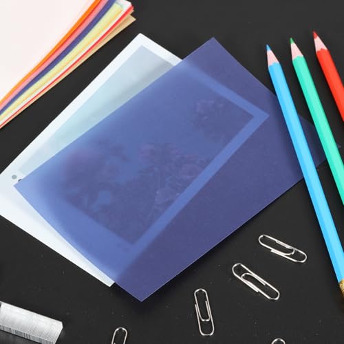 PATIKIL Vellum Paper 65 Sheets 5x7, Navy Blue Translucent Vellum Paper Printable 100GSM for Invitations Printing - color: Navy Blue