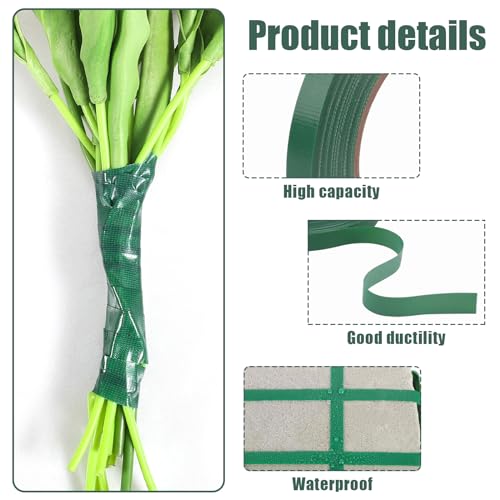 Prudiut 3 Rolls Green Floral Tape 1/2 Inch Waterproof Florist Tape - size: 3 rolls/0.5in