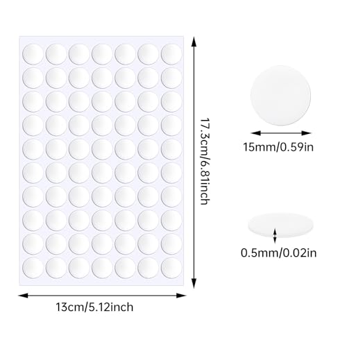 JANYUN 140 Pcs Double Sided Sticky Dots,15 mm Round Putty Clear Tape - size: 0.59" Round