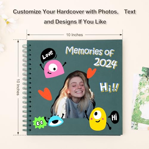 Scrapbook Album 10x10 Inches 40 Pages Hardcover Kraft Paper Green - color: Green, size: 10"x10" 40 Pages
