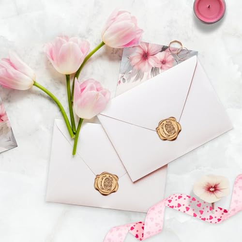 Yoption 50 Pcs Regal Letter C Wax Seal Stickers, Antique Gold - color: C, size: 50 Pack
