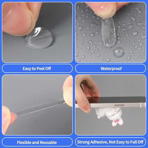 JANYUN 140 Pcs Clear Sticky Tack Dots, 25 mm Putty Clear Tape for Crafts - size: 0.98" Round