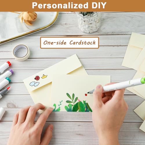 Silunkia 20 Packs Blank Cream Flat Cards and Envelopes 4.25 x 5.5 - color: Cream, size: 4.25x5.5-20pcs