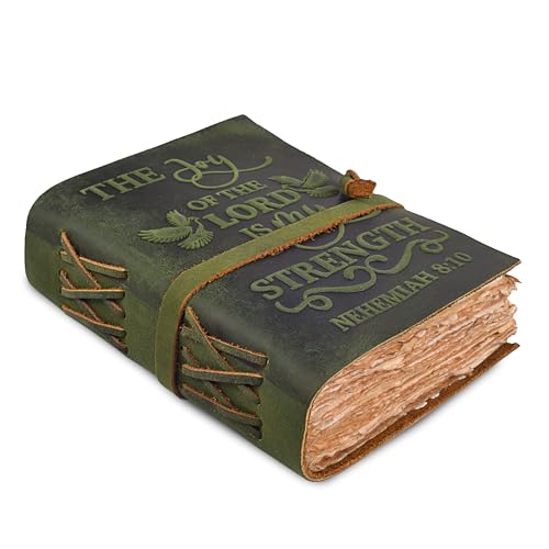 LEATHER VILLAGE Christian Journal Joy Verse, Forest Green 7x5. - color: Green