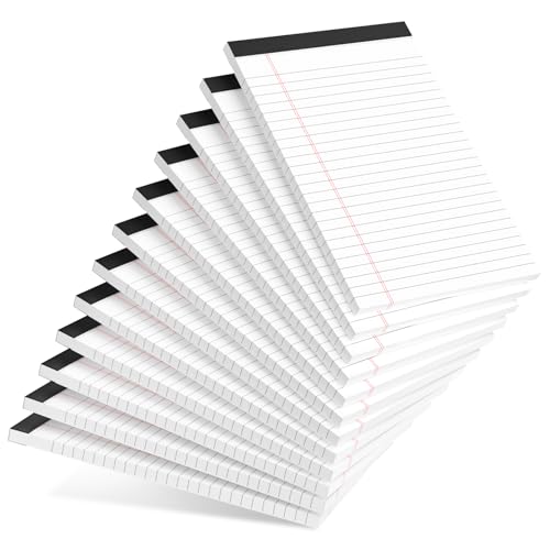 AILZFEI 12pcs Small Note Pad 5x8 College Ruled White Legal Pads Paper Notepads 12 Pack Study Back Writing Pads 5 x 8 Legal Pads Perforated Narrow Ruled Pads of Paper White - color: White 12