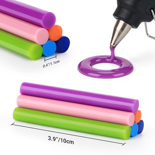 72 Pack 0.43 x 4 in Colored Hot Glue Sticks Full Size, 12 Colors Hot Melt Glue Sticks for DIY Art Craft, Sealing, General Repairs and Gluing Projects - color: Multi-Color, size: 0.43x4 inch/72 Pack