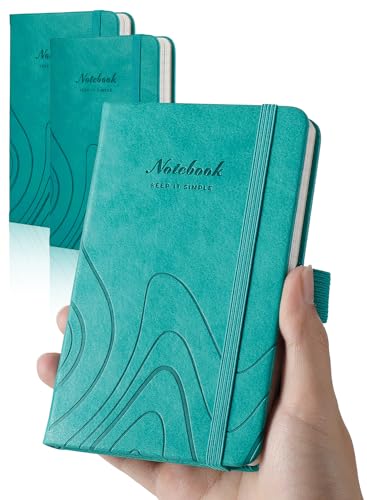 AISBUGUR Pocket Notebook 3.7" x 5.7" Small Notebook 2 Pack, Turquoise Wave - color: Turquoise, size: 2 Pack