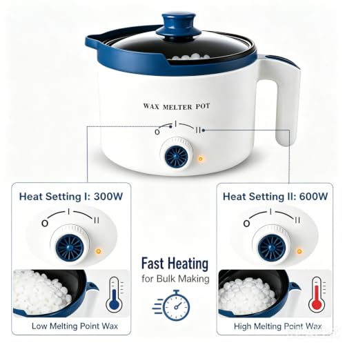 Ksedcon Electric Wax Melting Pot for Candle Making with Thermometer, Wicks - size: wax melting pot kit 3pcs